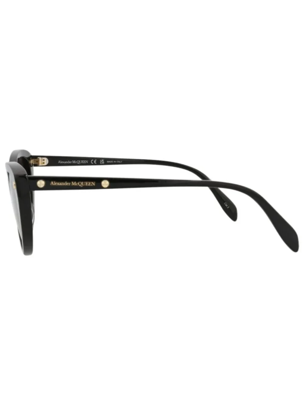 New Alexander McQueen Women's Sunglasses Cat Eye Acetate Frame Black Black Grey